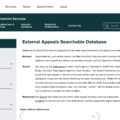 Searchable External Appeals Database website
